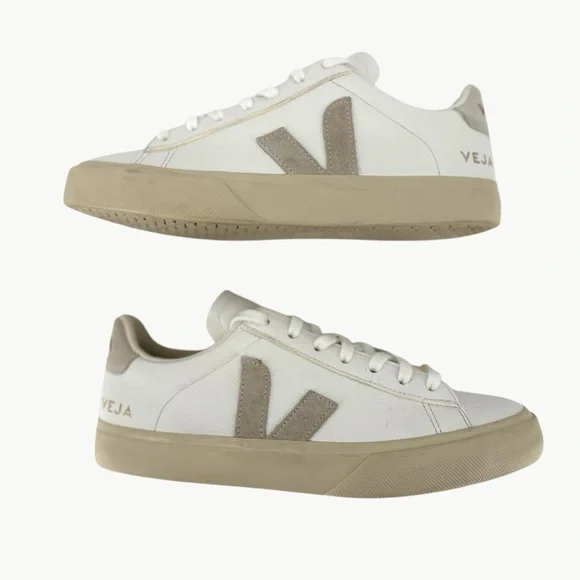 Veja Campo Chromefree Leather Low Sneakers | Sz 39 | Extra White Natural Suede - Picture 8 of 14